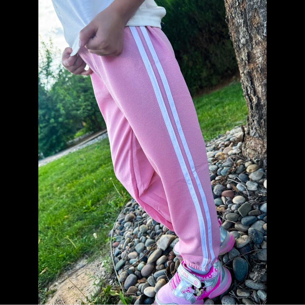Girls, Pink & White, Sporty Joggers